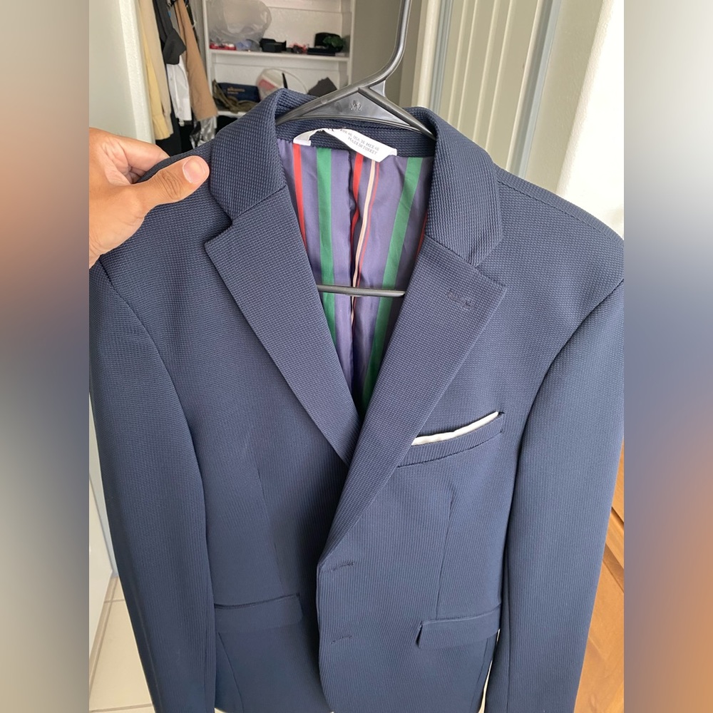 Zara Blue textured blazer - LIKE NEW